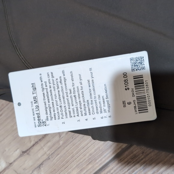 Lululemon Speed Up MR Tight 28" Size 6 - Picture 7 of 8